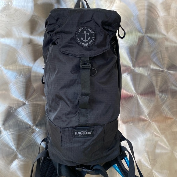 flag nor fail Handbags - flag nor fail Black Top-Load Backpack with Anchor Patch